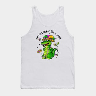 Out Here Lookin Like A Snack Boujee Crocodile, Crocodile Mardi Gras, Funny Mardi Gras Tank Top